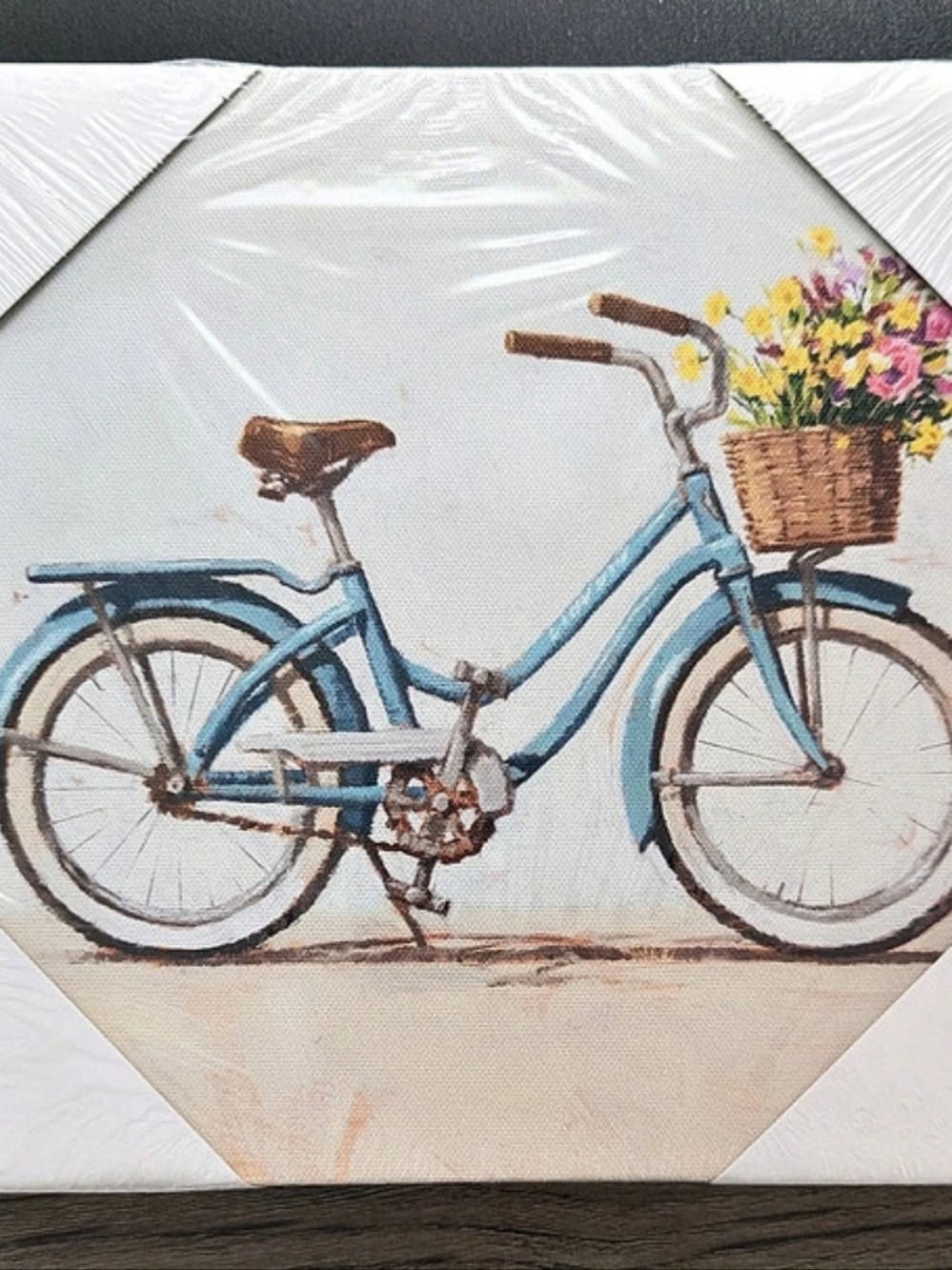 Sullivans Canvas Wall Art Bicycle with Flower Basket